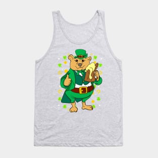 Irish Bear Leprechaun Beer St Patricks Day Tank Top